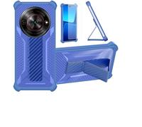 bojioderf Custodia Comaptibile per Zte Nubia Focus Z2455 Cover Custodia Case Ibrida [con Protezione dello Schermo in Vetro temperato] [Supporto Magnetico Pieghevole] Blu