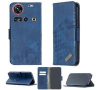 bojioderf Custodia Comaptibile per Zte Nubia Z70S Ultra Nx737J Case Custodia Cover Supporto Premium in PU [ con 9H HD Vetro Temperato] BF04 Blue