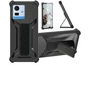 bojioderf Custodia per CUBOT Note 50 Cover Custodia Case Ibrida [con Protezione dello Schermo in Vetro temperato] [Supporto Magnetico Pieghevole] [Resistente alle Impronte digitali Smerigliato] Nero