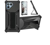 bojioderf Custodia per Fairphone 5 Cover Custodia Case Ibrida [con Protezione dello Schermo in Vetro temperato] [Supporto Magnetico Pieghevole] [Resistente alle Impronte digitali Smerigliato] Nero