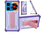 bojioderf Custodia per Nubia Music Coque Custodia Case Ibrida [con Protezione dello Schermo in Vetro temperato] [Supporto Magnetico Pieghevole] [Resistente alle Impronte digitali Smerigliato] Viola