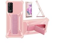 bojioderf Custodia per TCL 50 5g Coque Custodia Case Ibrida [con Protezione dello Schermo in Vetro temperato] [Supporto Magnetico Pieghevole] [Resistente alle Impronte digitali Smerigliato] Rosa