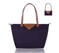 BOJLY Borsa da donna, Borse Tote Borsa a tracolla Borse a mano Donna Borsa a mano in nylon con diamanti Borsa a mano da donna Shopping Pieghevole Borsa da viaggio impermeabile Viola