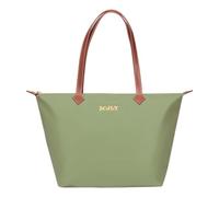 BOJLY Borsa Donna Tote Grandi Capacità Impermeabile con Zip - Pieghevole e Leggera per Lavoro, Ufficio, Spesa, Scuola e Viaggio - Moda Semplice e Pratica (Avocado Verde)