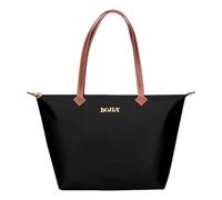 BOJLY Borsa Donna Tote Grandi Capacità Impermeabile con Zip - Pieghevole e Leggera per Lavoro, Ufficio, Spesa, Scuola e Viaggio - Moda Semplice e Pratica(Nero)