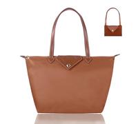 BOJLY Borsa tote da donna elegante in nylon impermeabile borsa a tracolla da donna con manico superiore borsa pieghevole da spiaggia borsa da viaggio per lavoro, shopping, scuola grande, RUSSET., L