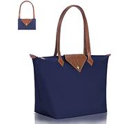 BOJLY Borse Tote da Donna Borse a Tracolla Elegante da Donna in Nylon Impermeabile Borsa con Manico Superiore Borsa da Viaggio Pieghevole da Spiaggia per Lavoro, Shopping, Grande Blu