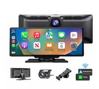 BOJONI Dashcam DVR per Auto con Touch Screen 4K da 10,26" e Wireless Apple CarPlay Android Auto, videoregistratore a Doppia Lente, Doppia Telecamera per Auto DVR