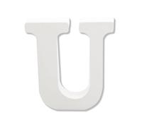 Bojueshaw Lettere in legno bianco, lettere dell'alfabeto in piedi da 10,2 cm, fai da te, per arti e mestieri, decorazione per la casa, matrimoni e feste (lettera U)