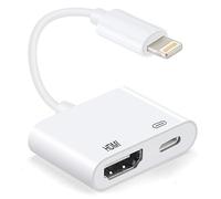 Bokadz Adattatore HDMI per iPhone a TV, 1080P HD Digital AV Adapter HDMI a iPad, Sync Screen Adattatore HDMI compatibile con iPhone, iPad, supporta tutti i sistemi iOS, alimentazione necessaria,
