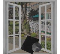 Bokaiya Zanzariera Finestra 130 x 150cm, 1 Pezzo Zanzariera Fissa Regolabile, Zanzariera da Finestra, Zanzariera Adesiva, Zanzariera Finestra Adesiva per Finestra Anti-Zanzariera (Nero)