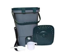 Bokashi - Bidone per compostaggio singolo + 1 kg di crusca Bokashi - bidone per compostaggio interno da 15 l, completo di rubinetto integrato Easy Twist, coperchio ermetico inodore e accessori + 1 kg