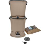 Bokashi Essential - Set di 2 compostatrici da 15,3 l+1 kg di Brain+1 base per Capuccino