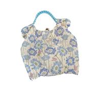 Bokcztml Borsa in tela estetica Toted Borsa riutilizzabile a spalla Toted per le donne Casual Vacanza Shopping Lavoro Palestra Borse di stoffa di pizzo Regalo Floreale Spalla Con Tasche Interne, Fiori