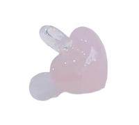 Bokcztml Elegante ciondolo a forma di cuore alato in vetro fatto a mano per collana portachiavi borsa decorazione portachiavi catena telefono accessori fatti a mano ala di vetro ciondolo collana cuore