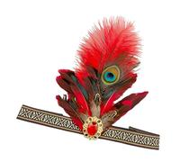 Bokcztml Fascia per capelli indiana per carnevale e celebrazione, FatTuesday, con piume, anni '20, per spettacoli teatrali