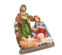 Bokcztml Resine natalizie Sacra Famiglia Figurine Tradizionale Presepe Mensola Decori Mantelli Display Decorazione Domestica Religiosa Mantelli di Natale Espositore Presepe