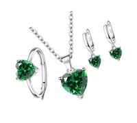 Bokcztml Set di gioielli minimalisti con zirconia cubica a forma di cuore, collana e orecchini, versatili opzioni di abbinamento per feste e incontri, collezione di gioielli romantici con zirconia