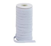 BOKFJBP Banda Elastica da 8 mm, 50 Metri di Bande Elastiche per Il Cucito e la casa, Tessuti Artigianali Fai da Te per Cucire Banda Elastica Bianco