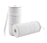 BOKFJBP Fascia elastica 9 mm di larghezza, 50 metri, di colore bianco, per cucito, alta elasticità per la casa, fai da te, pantaloni, non facilmente deformabile