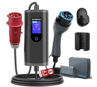 bokman Cavo di Ricarica da Tipo 2 5 Pin CEE, 8 Metri | 6-16A | 11kW | IP65 Impermeabile, Caricabatterie EV con Spina CEE per IEC 62196-2 e Borsa per Il Trasporto e Asciugamano in Microfibra