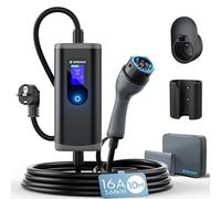 bokman colonnina ricarica auto elettrica [3,68kW| 10m] Corrente regolabile 6-16A Wallbox Tipo 2 con Schuko, compatibile con E-208, Zoe, Spring, 500e, modello 3&Y e altri BEV
