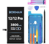 bokman per iPhone 12/iPhone 12 Pro Batteria di ricambio batterie, batteria ai polimeri di litio ad alta capacità da 3800 mAh con tutti i kit di attrezzi