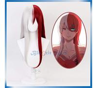 Boku no Hero Academia Shoto Todoroki Parrucca Cosplay Lolita Capelli Sintetico Resistente al calore Lungo Diritto Rosso Mescolato con Bianco