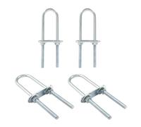 BokWin 4 bulloni a U rotondi M6 in acciaio zincato, morsetto a U con dado, piastra, rondella (larghezza interna 23 mm, lunghezza 120 mm)