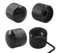 BokWin 4 manopole per chitarra in metallo nere a cupola con chiavi a brugola per chitarra elettrica e basso, diametro del foro di 5,5 mm, struttura in metallo robusta e design a rotazione liscia