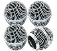 BokWin 4 pezzi di ricambio per microfono, testa a sfera argentata con schiuma interna