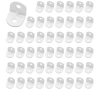 BokWin 50 staffe ad angolo retto bianche, staffe a L piccole (0,78 x 0,78 pollici) con viti, staffa angolare in metallo per mensole in legno supporto armadio sedia