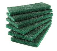 BokWin 6 Tamponi Abrasivi, Spugna Abrasiva, Pagliette Resistenti con Tecnologia Antigrasso, Riutilizzabili per Uso Domestico Verde per Lavapiatti da Cucina e Griglie Metalliche, 4,6 x 7,87 x 0,59 cm