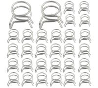 BokWin Confezione da 30 fascette stringitubo a molla a doppio filo con diametro interno da 10 mm, clip a molla regolabili, in acciaio inox per tubo, tubo del carburante, tubo dell'acqua, applicazioni