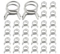 BokWin Confezione da 30 fascette stringitubo a molla a doppio filo con diametro interno da 12 mm, clip a molla regolabili, in acciaio inox per tubo, tubo del carburante, tubo dell'acqua, applicazioni