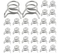 BokWin Confezione da 30 fascette stringitubo a molla a doppio filo con diametro interno da 8 mm, clip a molla regolabili, in acciaio inox per tubo, tubo del carburante, tubo dell'acqua, applicazioni