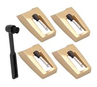 BokWin Confezione da 4 aghi di ricambio per giradischi in vinile dorati, compatibili con ION, Jenson, Crosley, Victrola, Sylvania, Phonograph LP Vinyl Player