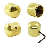 BokWin Glod Dome - Manopole in metallo per controllo della velocità, con chiavi a brugola, per chitarra elettrica e basso, diametro del foro di 5,5 mm, struttura in metallo robusto e design a