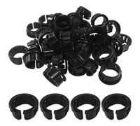 BokWin OSB-22 - Confezione da 60 boccole a scatto aperte da 2,2 cm, in plastica per cavi, in nylon nero, con chiusura a scatto, protezione per tubi flessibili e tubi elettrici, facile installazione