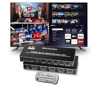 BolAAzuL 4X1 HDMI Multiviewer Switch Box 4K 30Hz, Quad Screen Splitter/Multi Viewer Con Switch Senza Cuciture per PS4 DVD Camera PC TV Monitor