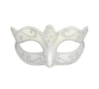 Boland 00339 - Maschera occhi Venezia Felina, argento, ornamenti, ballo in maschera, Venezia, carnevale, festa a tema, costume
