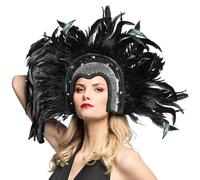 Boland- Federkopfschmuck Showgirl Cappelli per Adulti, Tinta Unita, Nero, Unica, 00375