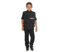 Boland 00488 - Gilet SWAT per Bambini, 5-10 Anni, Colore: Nero