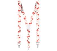 Boland 00574 - Bretelle Flamingo, Larghezza 2,5 cm, Bianco/Rosa