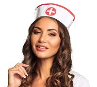 Boland 01380 - Cappello infermiera, per adulti, bianco-rosso, cappello, berretto, medico, costume, carnevale, festa a tema, JGA