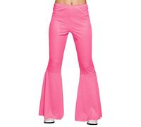 Boland 01522 - Pantaloni a percussione rosa, 1 pezzo, taglia M / 38, da donna, elasticizzati, gamba svasata, anni '70, Flower Power, Hippie, costume, travestimenti, carnevale, feste a tema