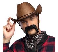 Boland- Cowboy Baffi Gringo, Taglia Unica, Nero, Colore, 01805