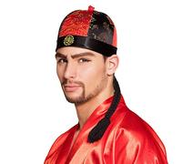 Boland 04219 - Cappello con Mandarino e Capelli, Colore: Nero/Rosso
