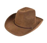 Boland 04351 - Cappello Utah per adulti, in finta pelle, marrone scuro, cappello da cowboy, cappello western, cowboy, ranger, wild west, festa a tema, carnevale