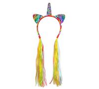 Boland 04528 - Diadema da unicorno con capelli sintetici e paillettes, cerchietto per carnevale, feste a tema e giochi di ruolo, costume da favola